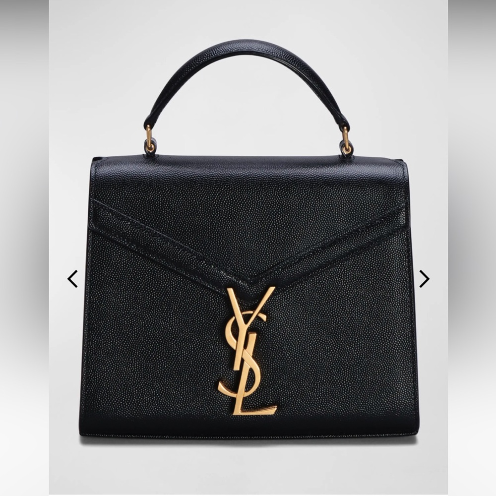 Saint Laurent Cassandra Mini YSL Top Handle Crossbody Bag in Grained Leather